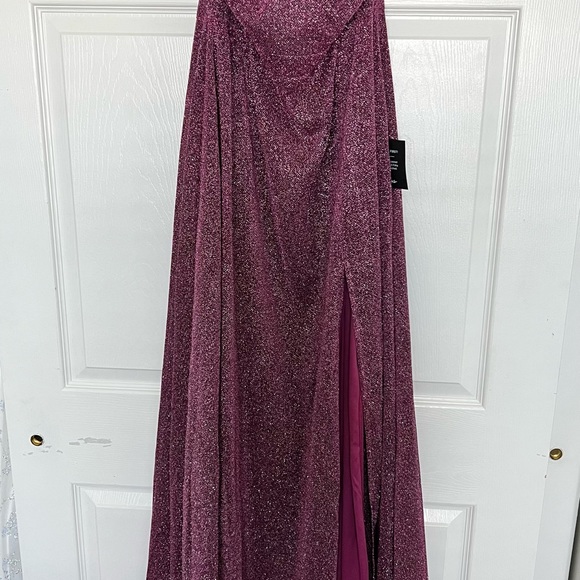 Truly Dazzling Magenta Multi Glitter Sleeveless Maxi Dress - Picture 4 of 4